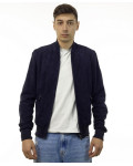 Bomber Uomo Blu in Pelle Camoscio – David | Leather Trend