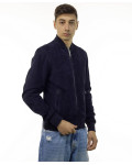 Bomber Uomo Blu in Pelle Camoscio – David | Leather Trend