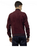 Bomber Uomo Bordeaux in Pelle Camoscio – David | Leather Trend