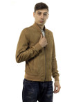 Men's Honey Suede Leather Bomber Jacket – David | Leather Trend
