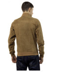 Men's Honey Suede Leather Bomber Jacket – David | Leather Trend