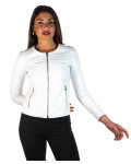 Women's White Leather Jacket – Viola | Leather Trend
