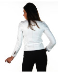 Giacca Donna Bianca in Pelle – Viola | Leather Trend