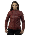 Women's Bordeaux Leather Jacket - Vanessa | Leather Trend