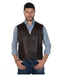 Gilet in pelle da uomo testa di moro - Gianni | Leather Trend