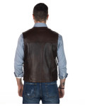 Gilet in pelle da uomo testa di moro - Gianni | Leather Trend