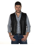 Gilet in pelle da uomo nero - Lucio | Leather Trend