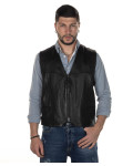 Gilet in pelle da uomo nero - Lucio | Leather Trend