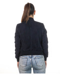 Women's Blue Suede Bomber Jacket - Timberly | Leather Trend