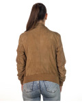 Women's Honey Suede Bomber Jacket - Polo | Leather Trend