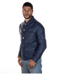 Men's Blue Leather Jacket - Roberto | Leather Trend