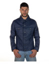 Men's Blue Leather Jacket - Roberto | Leather Trend