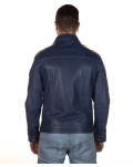 Giacca in Pelle da Uomo Blu - Roberto | Leather Trend