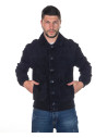 Men's Blue Suede Bomber Jacket - U03 | Leather Trend