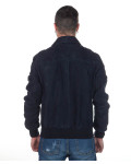 Men's jacket mod. bomber jacket in genuine blue suede leather 100% made in Italy