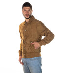 Men's Honey Suede Bomber Jacket - U03 | Leather Trend