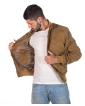 Bomber uomo in pelle camoscio – Milo | Leather Trend