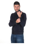 Men's jacket mod. U010 in genuine blue suede leather 100% made in Italy