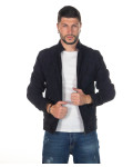 Men's Blue Suede Leather Jacket - U010 | Leather Trend