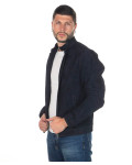 Men's jacket mod. U010 in genuine blue suede leather 100% made in Italy
