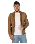 Men's jacket mod. U010 in genuine honey suede leather 100% made in Italy