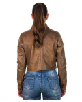 Women's Light Brown Leather Jacket - Camilla | Leather Trend