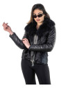 Giacca in pelle e pelliccia da donna - Adriana | Leather Trend