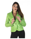 Giacca Donna Verde Chiaro in Pelle - Classic 712 | Leather Trend