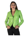 Giacca Donna Verde Chiaro in Pelle - Classic 712 | Leather Trend