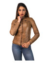 Women's Light Brown Leather Jacket - Michela | Leather Trend
