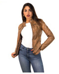 Women's Light Brown Leather Jacket - Michela | Leather Trend