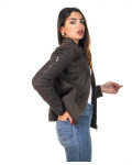 Women's Nubuck Dark Brown Leather Jacket - Michela | Leather Trend