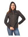 Women's Nubuck Dark Brown Leather Jacket - Michela | Leather Trend