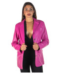 Women's Fuchsia Leather Jacket - Clarissa | Leather Trend