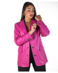 Women's Fuchsia Leather Jacket - Clarissa | Leather Trend