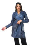 Cappotto Donna Blu in Pelle – Viviana | Leather Trend