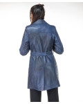 Cappotto Donna Blu in Pelle – Viviana | Leather Trend