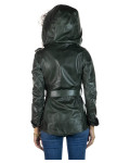 Women's Green Leather Jacket - Colima | Leather Trend