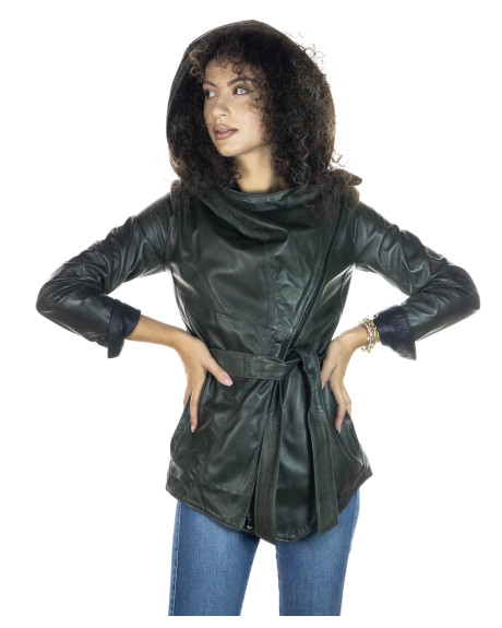Giacca in Pelle Donna Verde - Colima | Leather Trend 2
