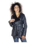 Giacca Donna Blu in Pelle - Colima | Leather Trend