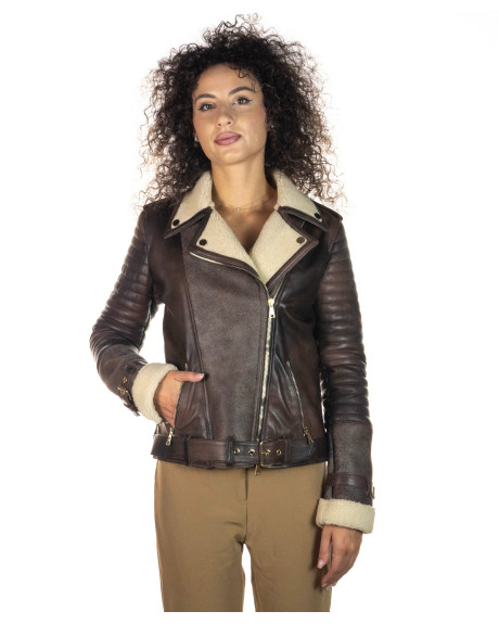Women's Shearling Perfecto Jacket - Alaska | Leather Trend