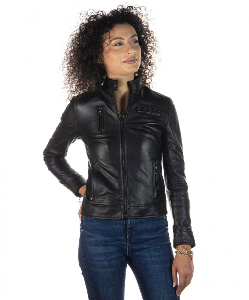 Giulia - Women's Jacket in Genuine Black Leather
