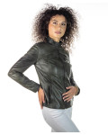 Women's Green Leather Jacket - Michelina | Leather Trend