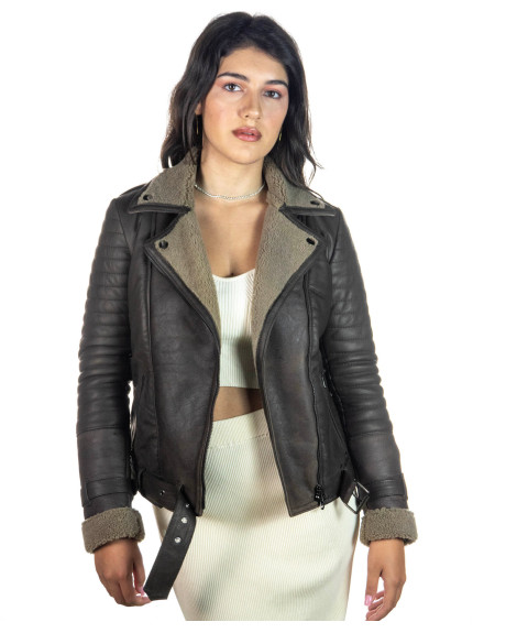 Women's Shearling Perfecto Jacket - Alaska | Leather Trend 2
