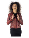 Giacca in pelle donna mod. Violetta Bordeaux in vera pelle 100% made in Italy