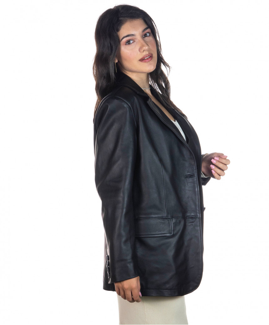 Clarissa - Women's Jacket in Genuine Black Leather Jacket