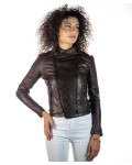 Women's Dark Brown Leather Perfecto - Roma | Leather Trend
