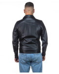Men's leather jacket mod. U07 black in genuine leather 100% made in Italy