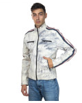 Men's leather biker mod. Biker Man in genuine Buffered white leather 100% made in Italy