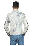 Biker in pelle Uomo mod. Biker Uomo Avorio Tamponato in vera pelle 100% made in Italy